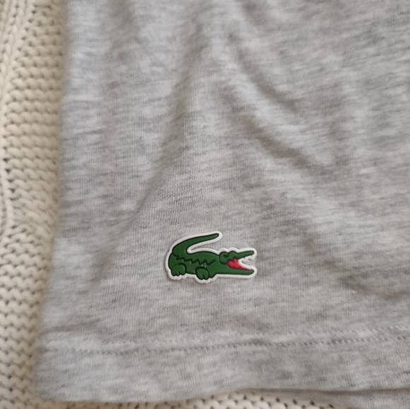 Lacoste Light Heather Grey Split Collar Lounge T-Shirt Sz. XL (mens) - Picture 2 of 3
